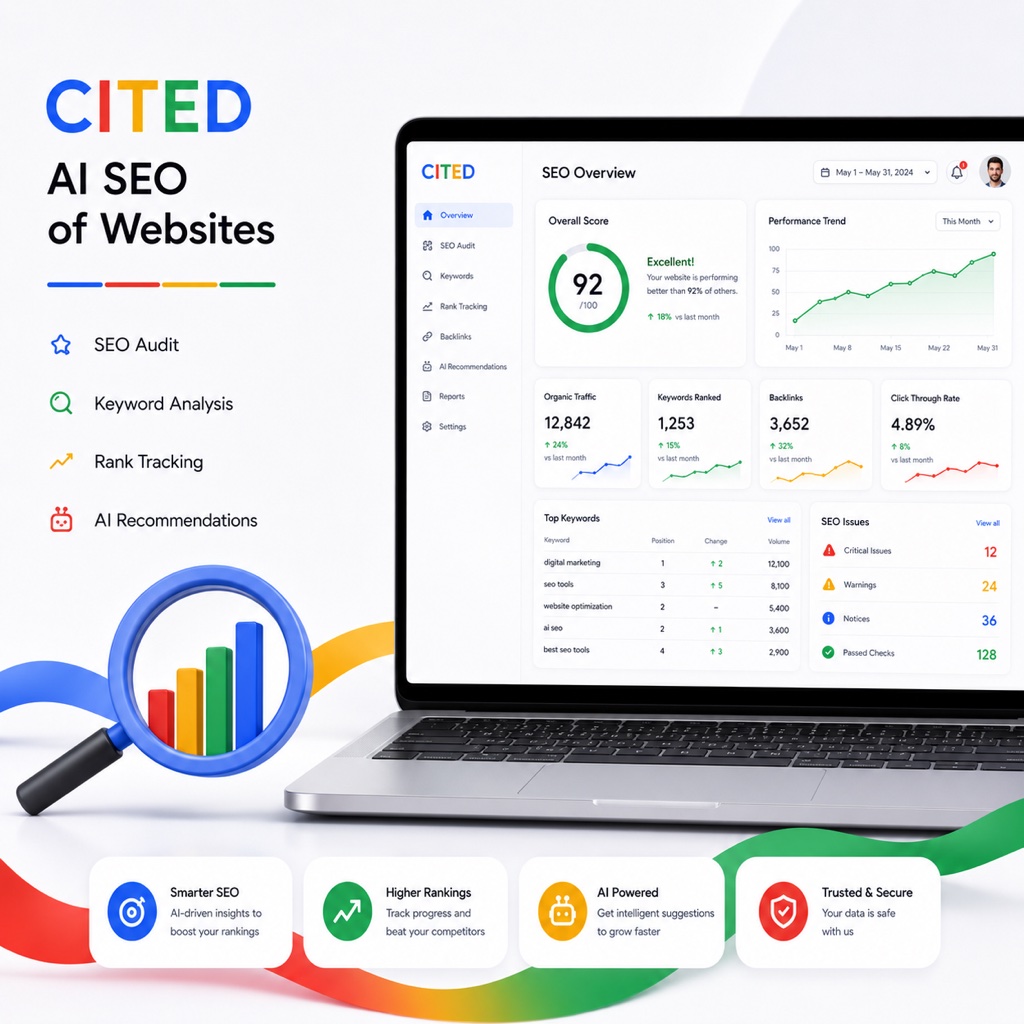 Cited — AI SEO of Websites — product screen by MoksFix