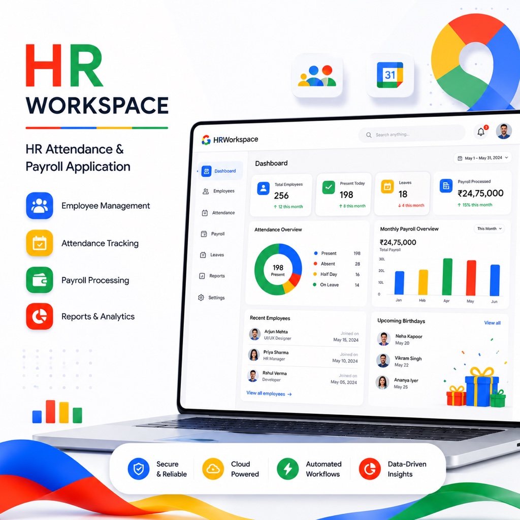 HR Workspace — HR Attendance & Payroll — product screen by MoksFix