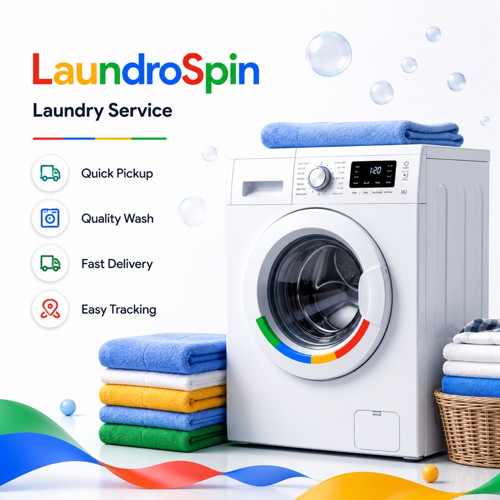 LaundroSpin — Laundry Service — product screen by MoksFix