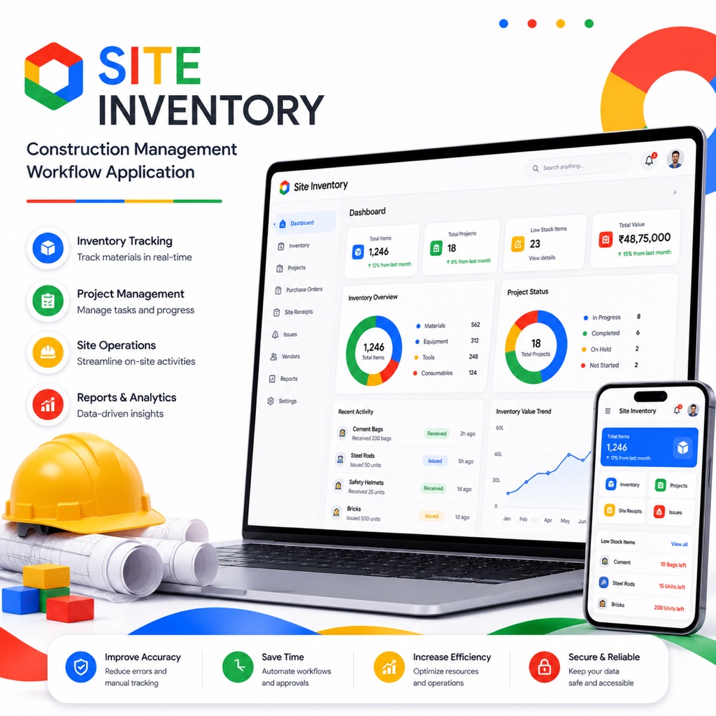 Site Inventory — Construction Workflow — product screen by MoksFix